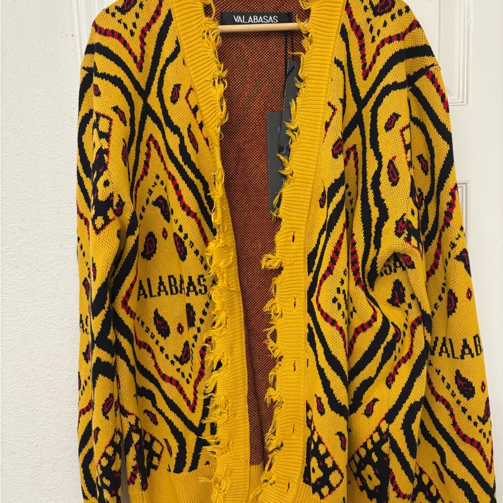 Valabasas Yellow Patterned Cardigan
